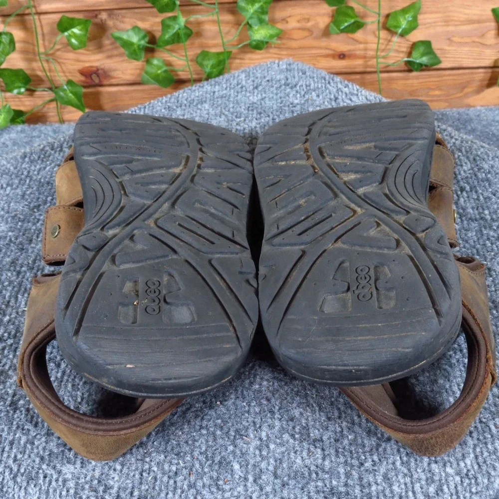 ABEO‎ Brody Men Fisherman Sandal Size 10 Casual Comfort Brown Leather Strappy